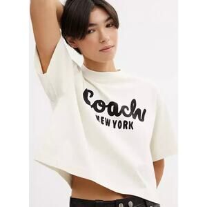 Cursive Signature Cropped T-Shirt XS